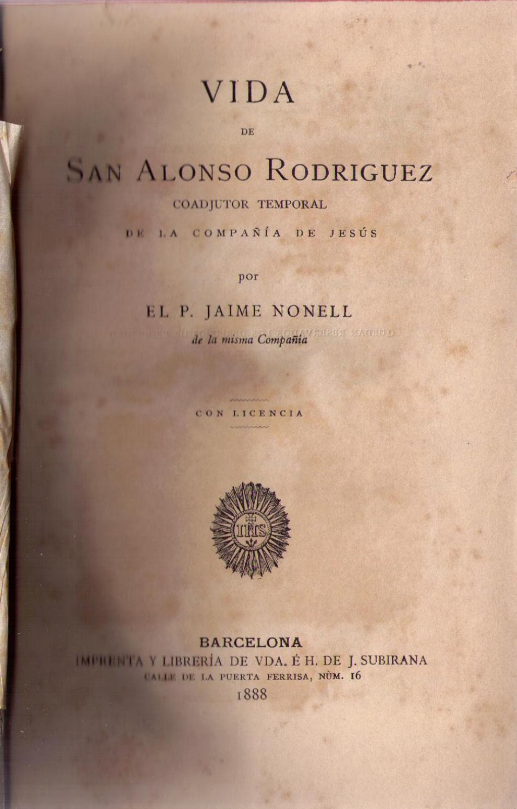 Coberta de Vida de San Alonso Rodríguez